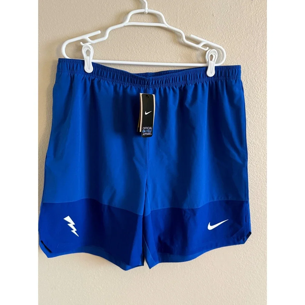 Nike Mens Dri-FIT Woven Training Shorts Royal Blue Lightning Bolt XL ZMFQ2557D